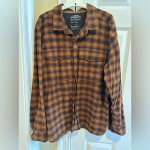REI Cooperative Plaid Flannel Shirt Jacket – Men’s XL – Rust Orange